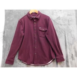 BELONG DESIGNS Shirt Mens M Purple Fleece Long Sleeve Button Up Pockets Collared